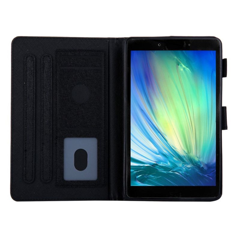 Bescherming Hoesje Samsung Galaxy Tab A 8" (2019) Roze Zwart Tapijttextuur