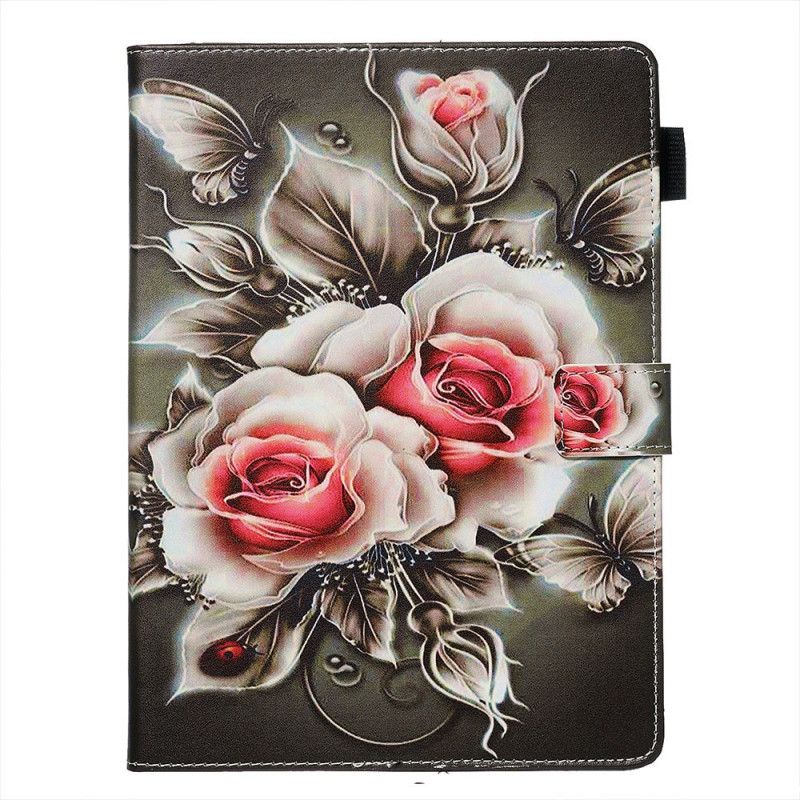 Cover Folio-hoesje Samsung Galaxy Tab A 8" (2019) Telefoonhoesje Donkere Bloemen