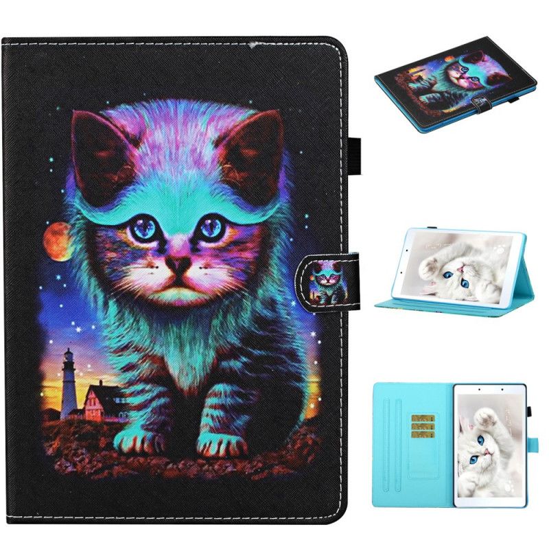 Cover Folio-hoesje Samsung Galaxy Tab A 8" (2019) Telefoonhoesje Nachtelijke Kat