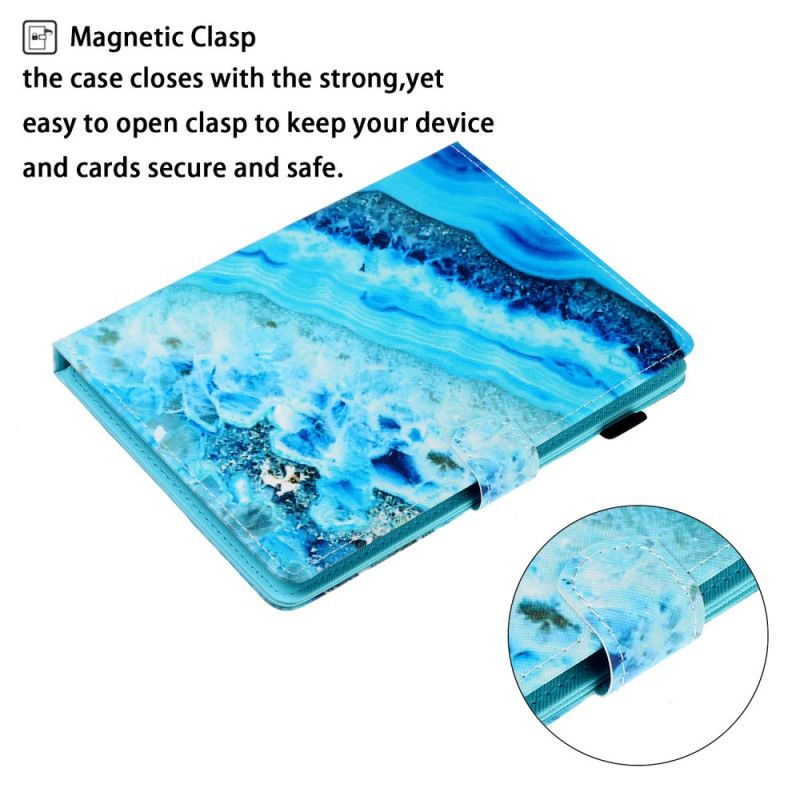 Flip Case Leren Samsung Galaxy Tab A 8" (2019) Blauwe Steen