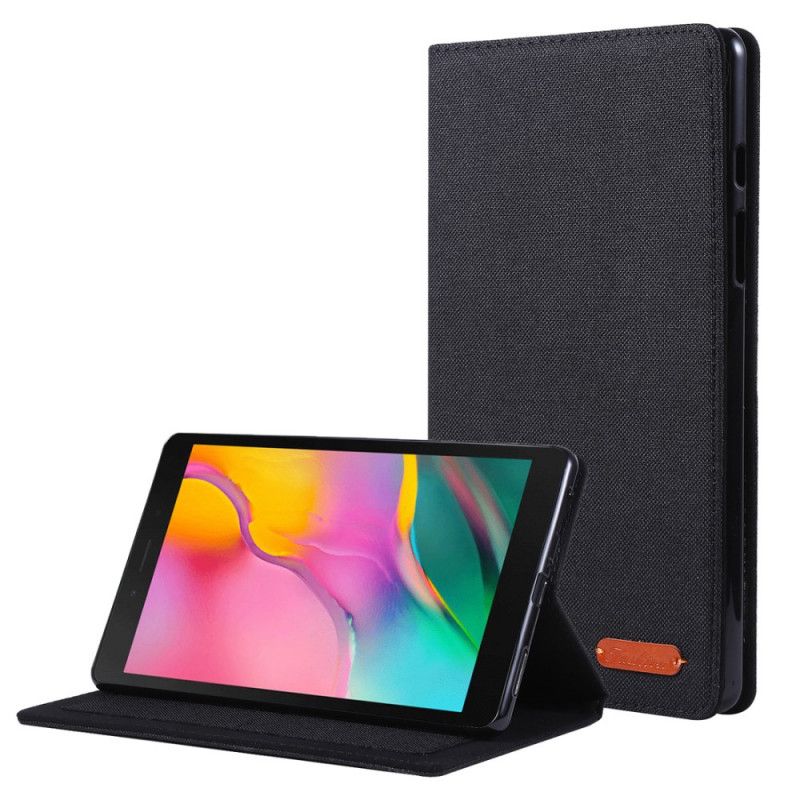 Flip Case Leren Samsung Galaxy Tab A 8" (2019) Grijs Zwart Geweven Structuur