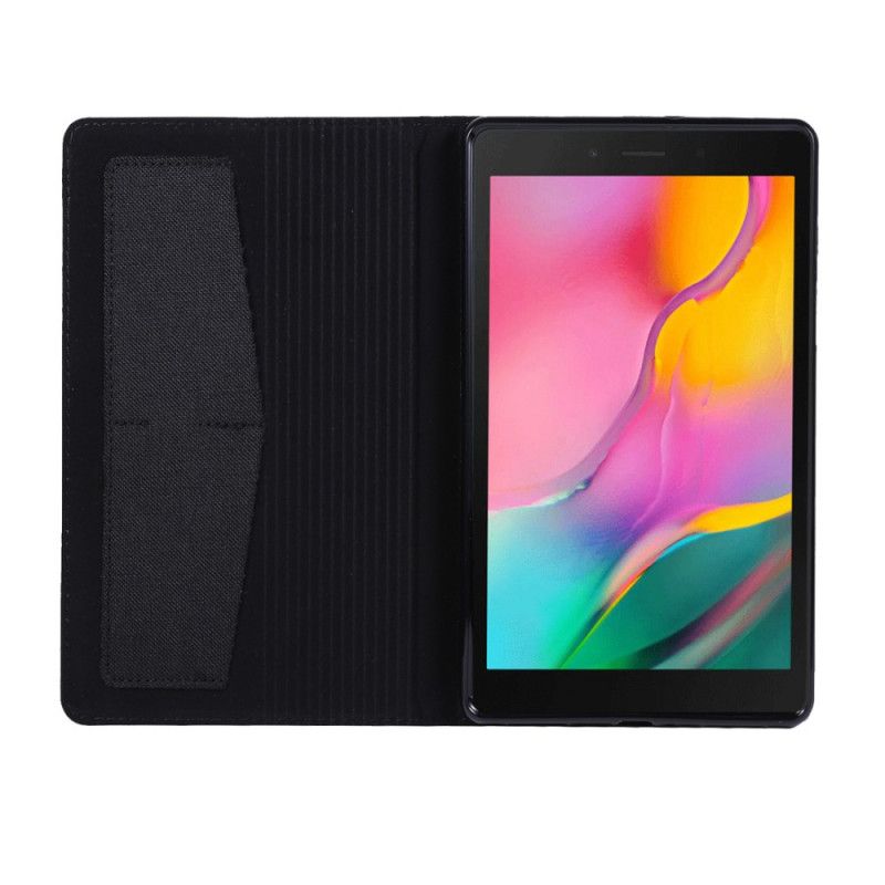 Flip Case Leren Samsung Galaxy Tab A 8" (2019) Grijs Zwart Geweven Structuur