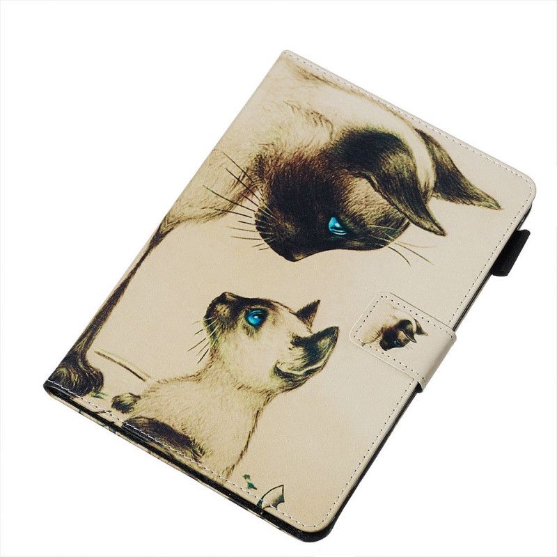 Flip Case Leren Samsung Galaxy Tab A 8" (2019) Katten Met Blauwe Ogen