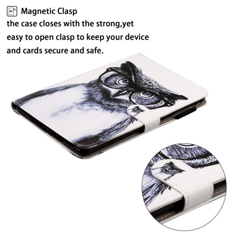 Flip Case Leren Samsung Galaxy Tab A 8" (2019) Oplettende Uil