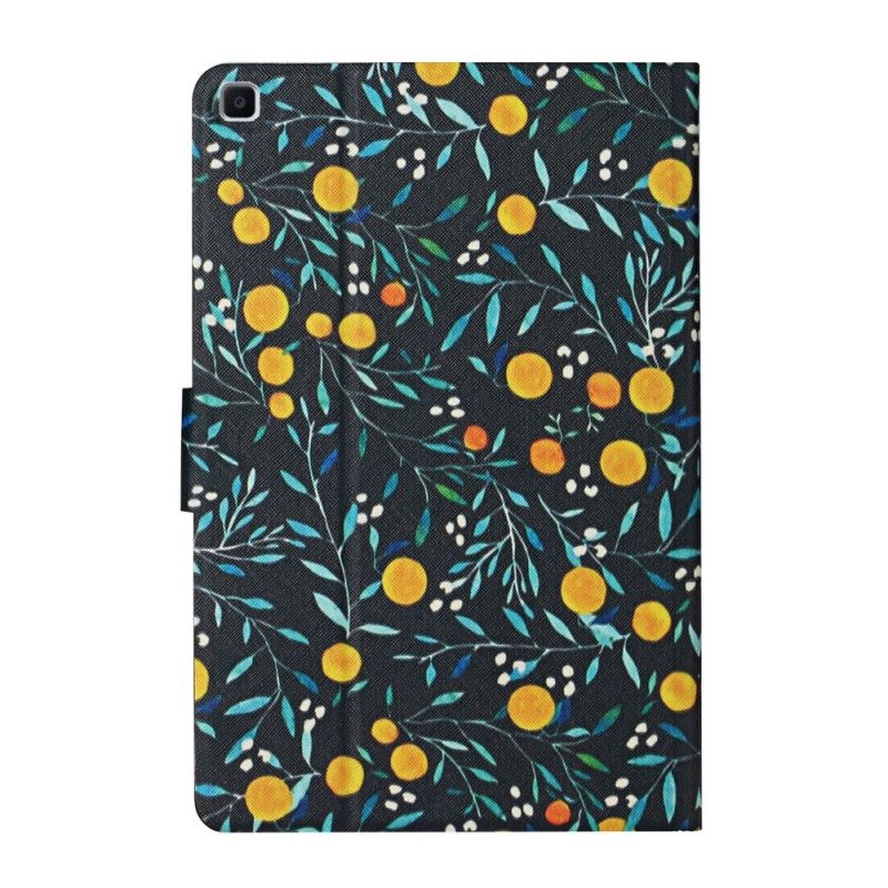 Flip Case Leren Samsung Galaxy Tab A 8" (2019) Wit Zwart Set Bloemen