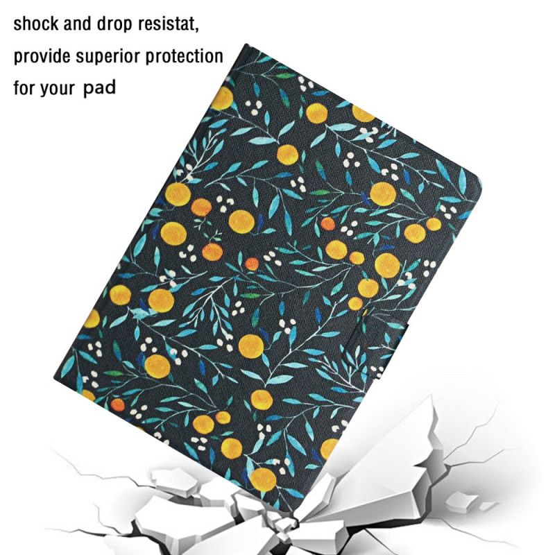 Flip Case Leren Samsung Galaxy Tab A 8" (2019) Wit Zwart Set Bloemen