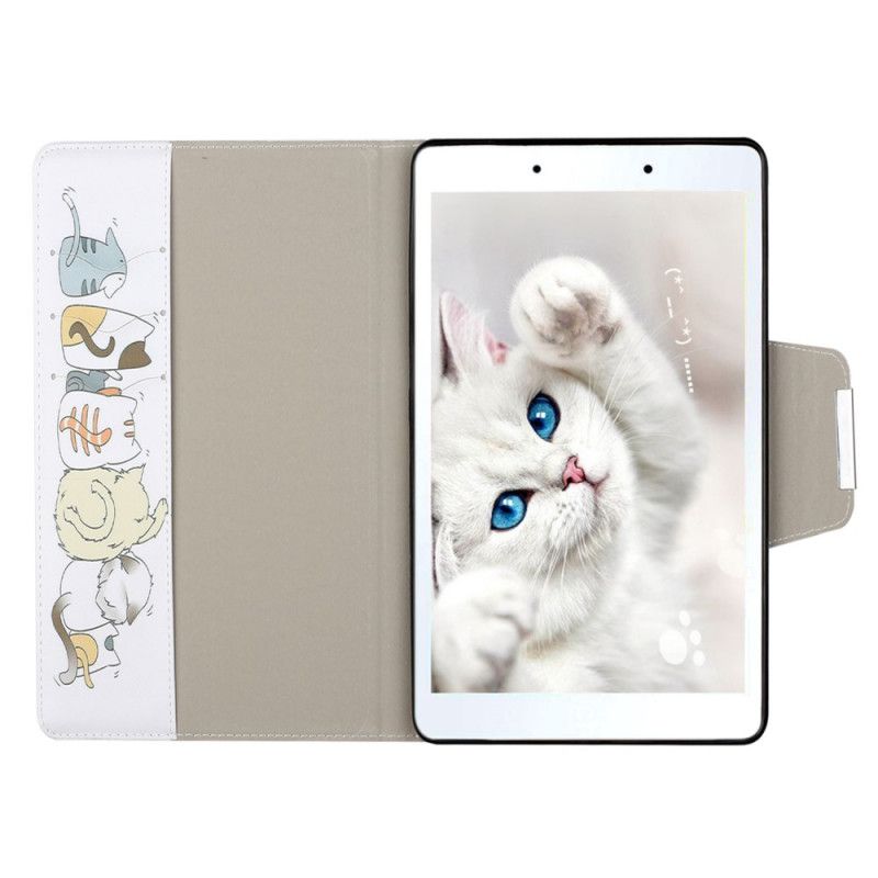 Leren Hoesje Samsung Galaxy Tab A 8" (2019) Kattenvrienden