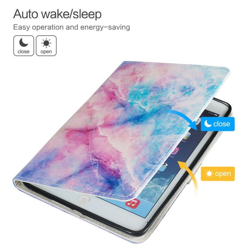 Leren Hoesje Samsung Galaxy Tab A 8" (2019) Kleurrijk Gemarmerd Patroon