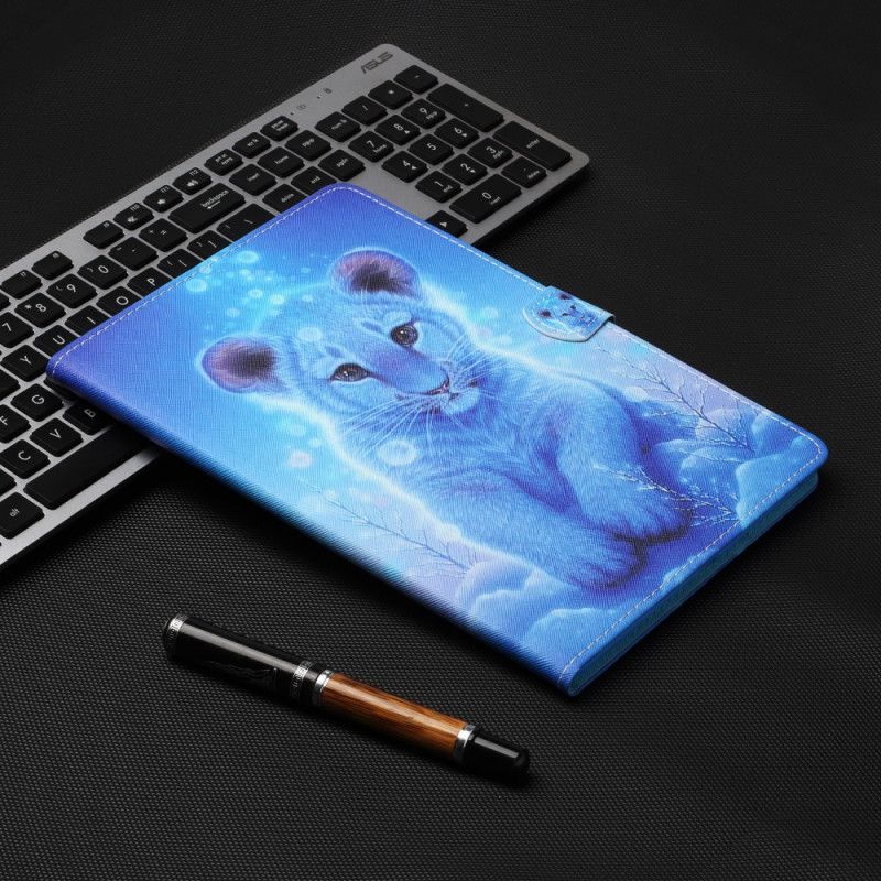 Leren Hoesje Samsung Galaxy Tab A 8" (2019) Sneeuwtijger