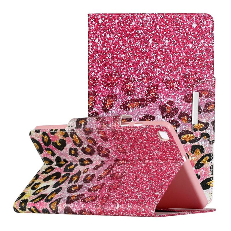 Leren Hoesje voor Samsung Galaxy Tab A 8" (2019) Glanzend Cheetah-Patroon