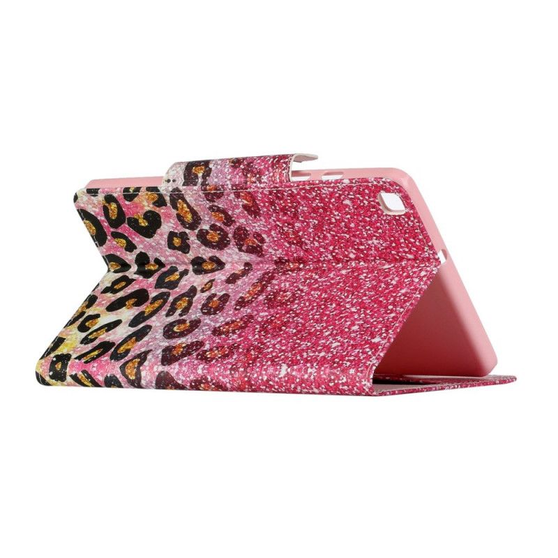 Leren Hoesje voor Samsung Galaxy Tab A 8" (2019) Glanzend Cheetah-Patroon