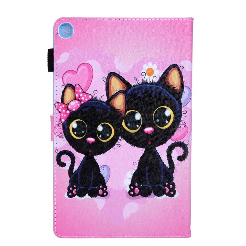 Leren Hoesje voor Samsung Galaxy Tab A 8" (2019) Paar Katten