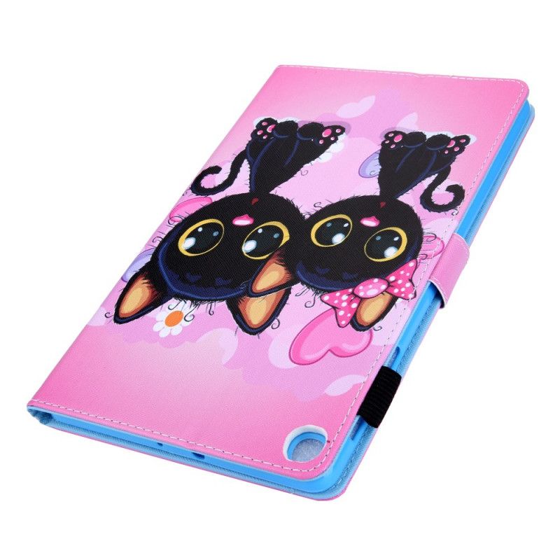 Leren Hoesje voor Samsung Galaxy Tab A 8" (2019) Paar Katten