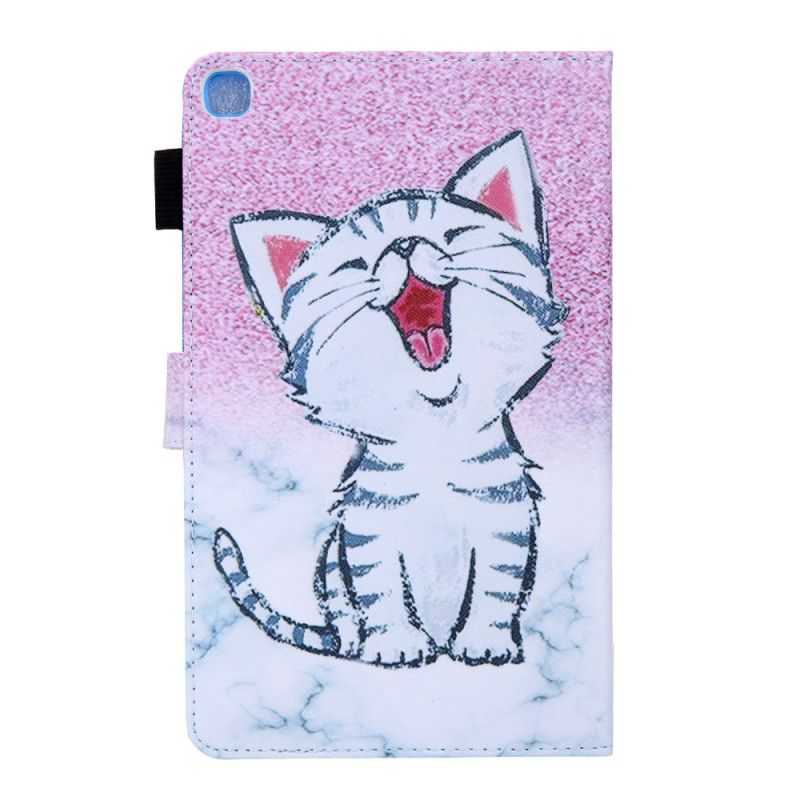 Leren Hoesje voor Samsung Galaxy Tab A 8" (2019) Roze Wit Kattenreeks