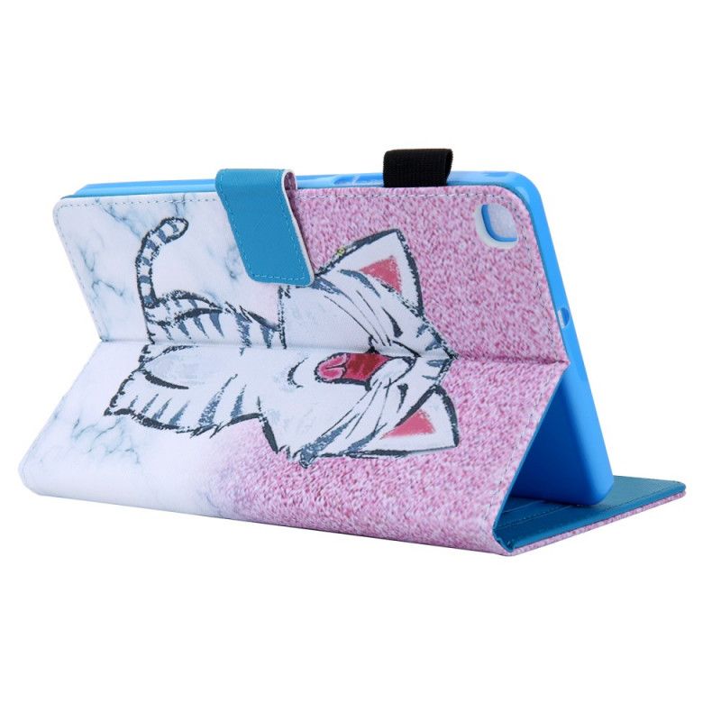 Leren Hoesje voor Samsung Galaxy Tab A 8" (2019) Roze Wit Kattenreeks