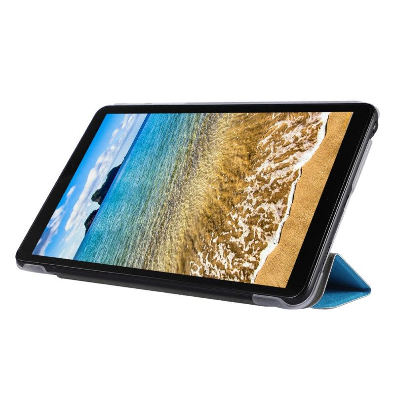 Smart Case Samsung Galaxy Tab A 8" (2019) Cyaan Zwart Zijdestructuur