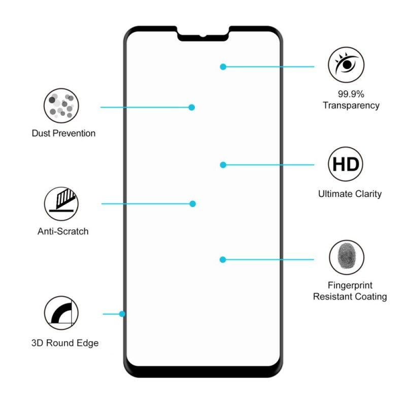 Gehard Glas Bescherming LG G7 ThinQ Transparant Zwart