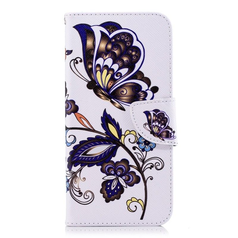 Leren Hoesje LG G7 ThinQ Vlindertattoo