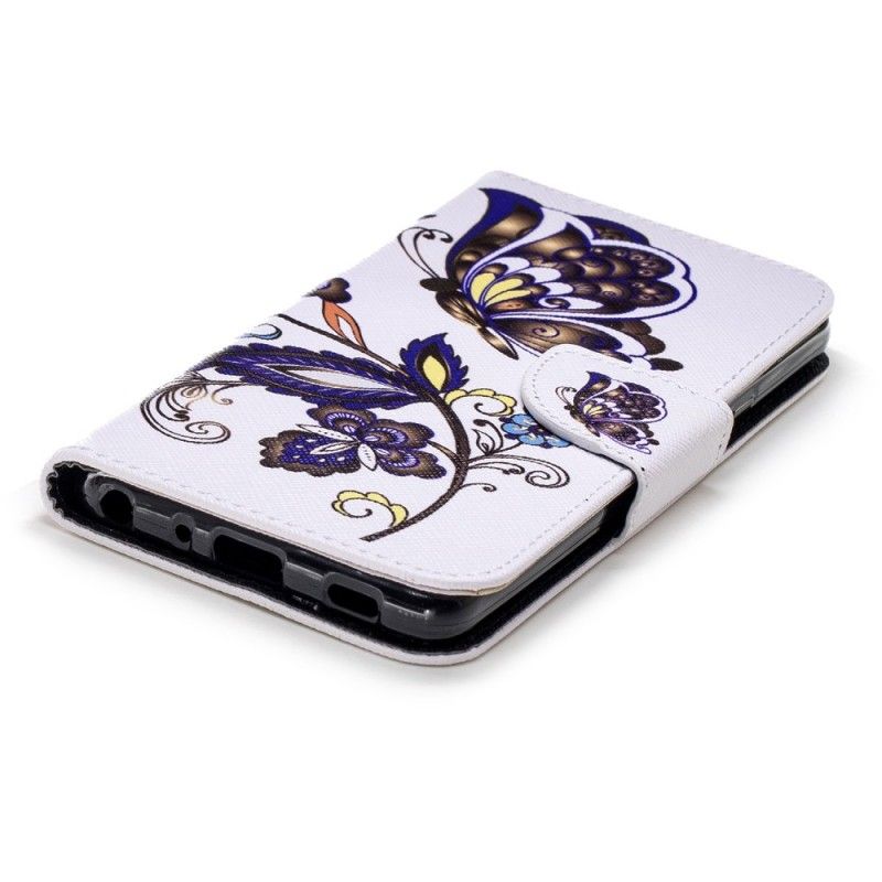 Leren Hoesje LG G7 ThinQ Vlindertattoo