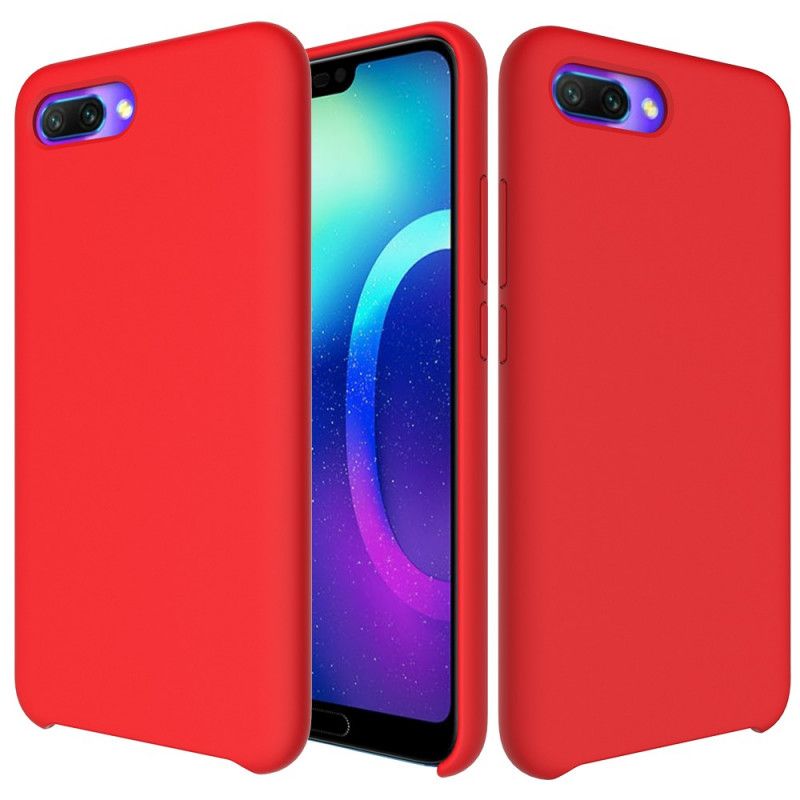 Cover Hoesje Honor 10 Rood Zwart Telefoonhoesje Siliconenvloeistof