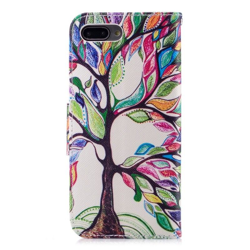 Flip Case Leren Honor 10 Gekleurde Boom