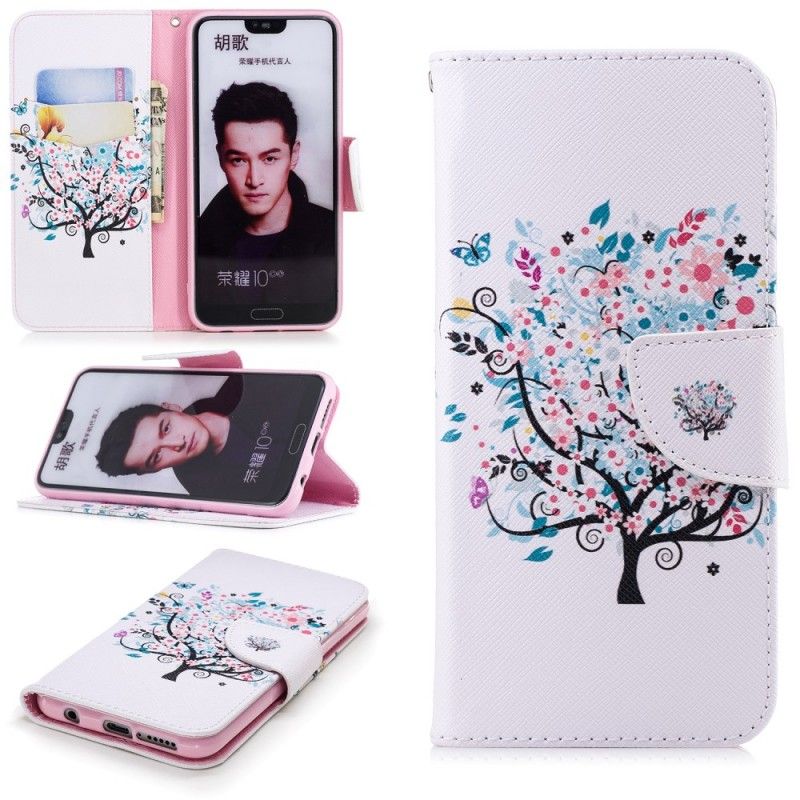 Leren Hoesje Honor 10 Bloemrijke Boom