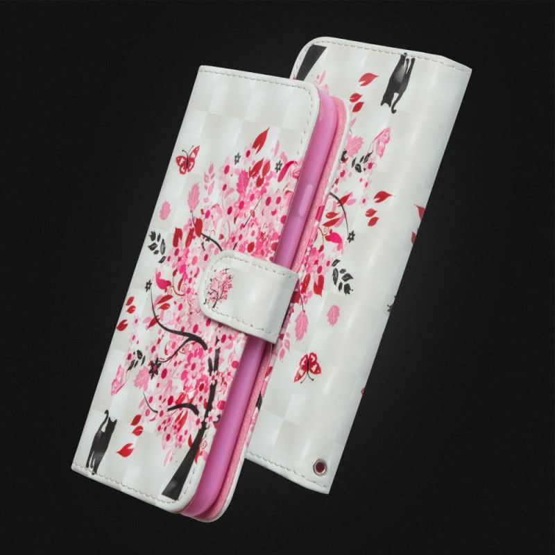 Leren Hoesje Honor 10 Roze Boom