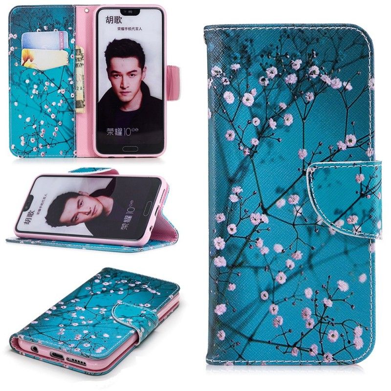 Leren Hoesje Honor 10 Telefoonhoesje Bloeiende Boom