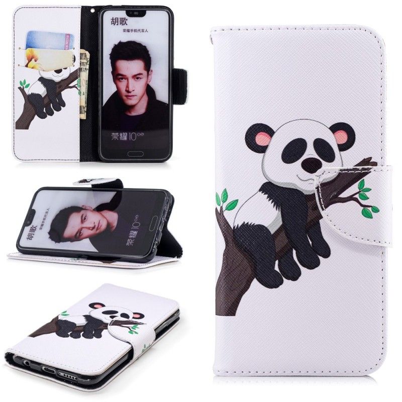 Leren Hoesje voor Honor 10 Luie Panda