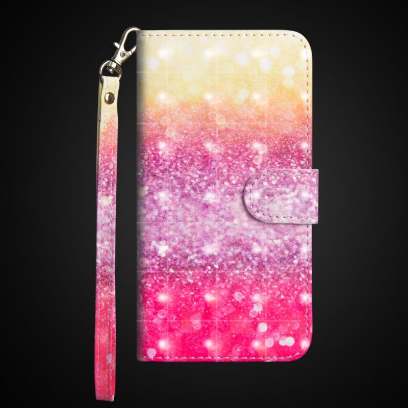 Leren Hoesje voor Honor 10 Magenta Glitterverloop