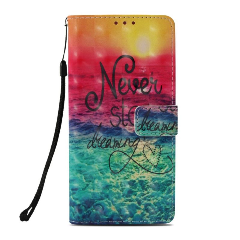 Leren Hoesje voor Honor 10 Stop Nooit Met Dromen