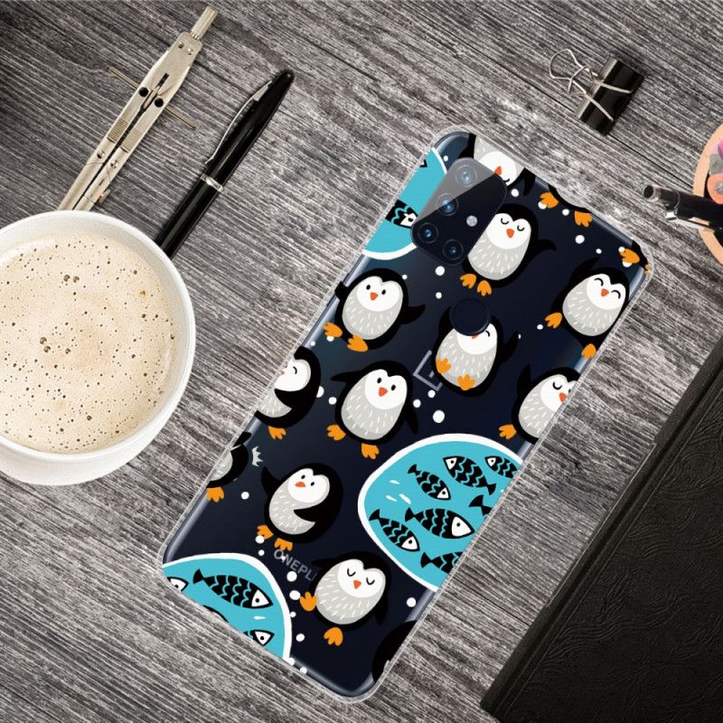 Case Hoesje OnePlus Nord N100 Telefoonhoesje Pinguïns En Vissen