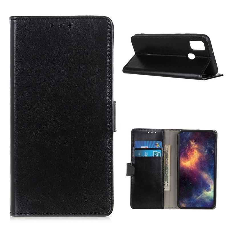 Cover Folio-hoesje OnePlus Nord N100 Wit Zwart Telefoonhoesje Eenvoudig Glanzend Leereffect