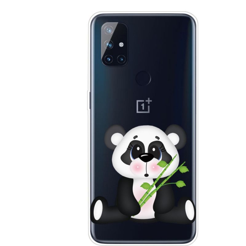 Cover Hoesje OnePlus Nord N100 Telefoonhoesje Transparante Droevige Panda