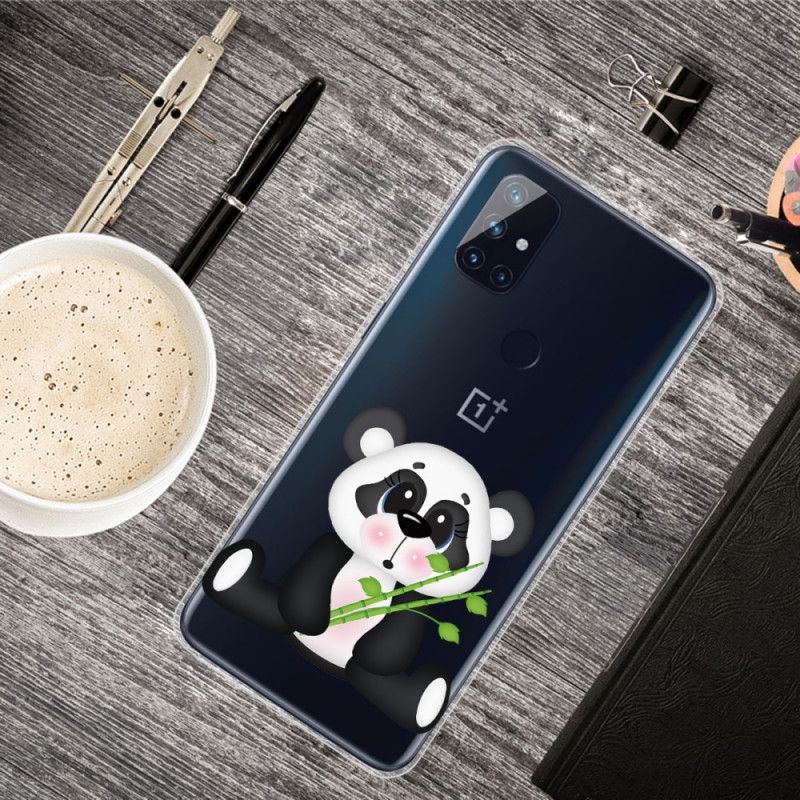 Cover Hoesje OnePlus Nord N100 Telefoonhoesje Transparante Droevige Panda