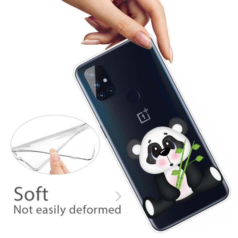 Cover Hoesje OnePlus Nord N100 Telefoonhoesje Transparante Droevige Panda