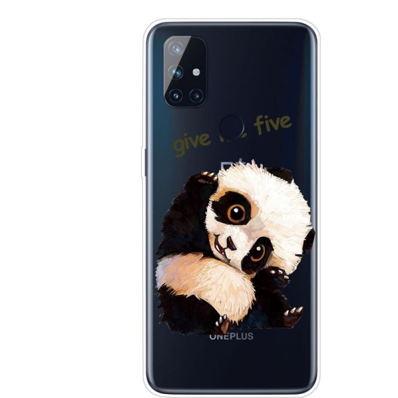 Hoesje voor OnePlus Nord N100 Doorzichtige Panda Geef Me Er Vijf