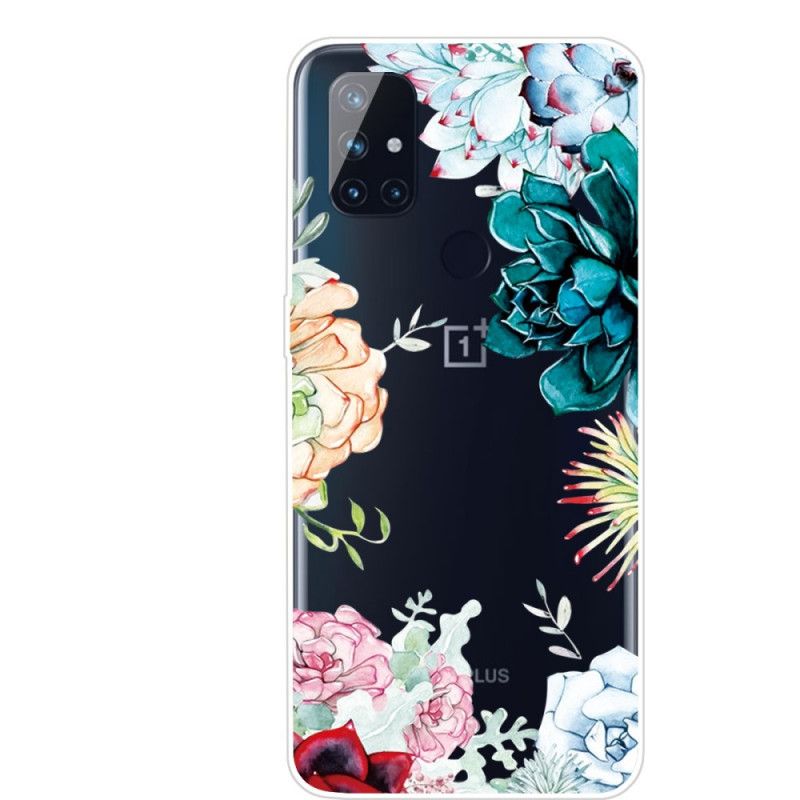 Hoesje voor OnePlus Nord N100 Transparante Aquarelbloemen