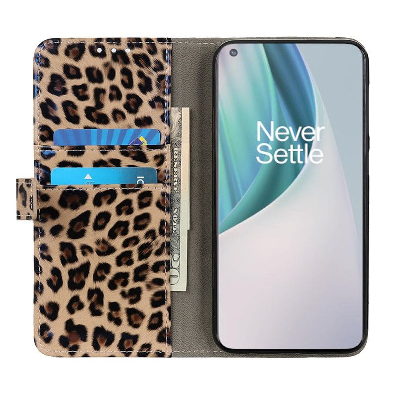 Leren Hoesje OnePlus Nord N100 Luipaard