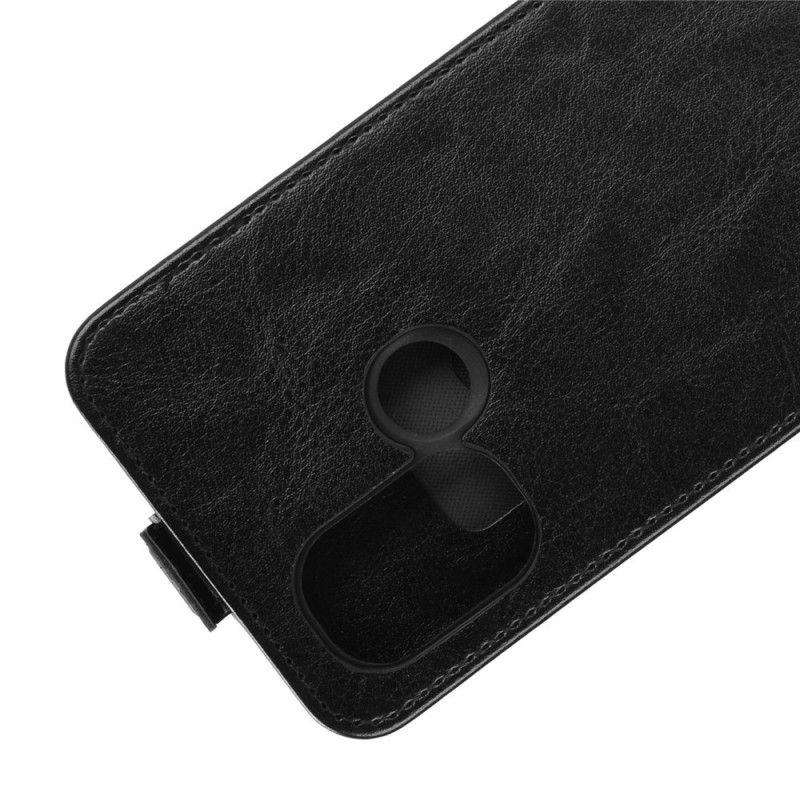 Leren Hoesje voor OnePlus Nord N100 Wit Zwart Leereffect Met Verticale Flap