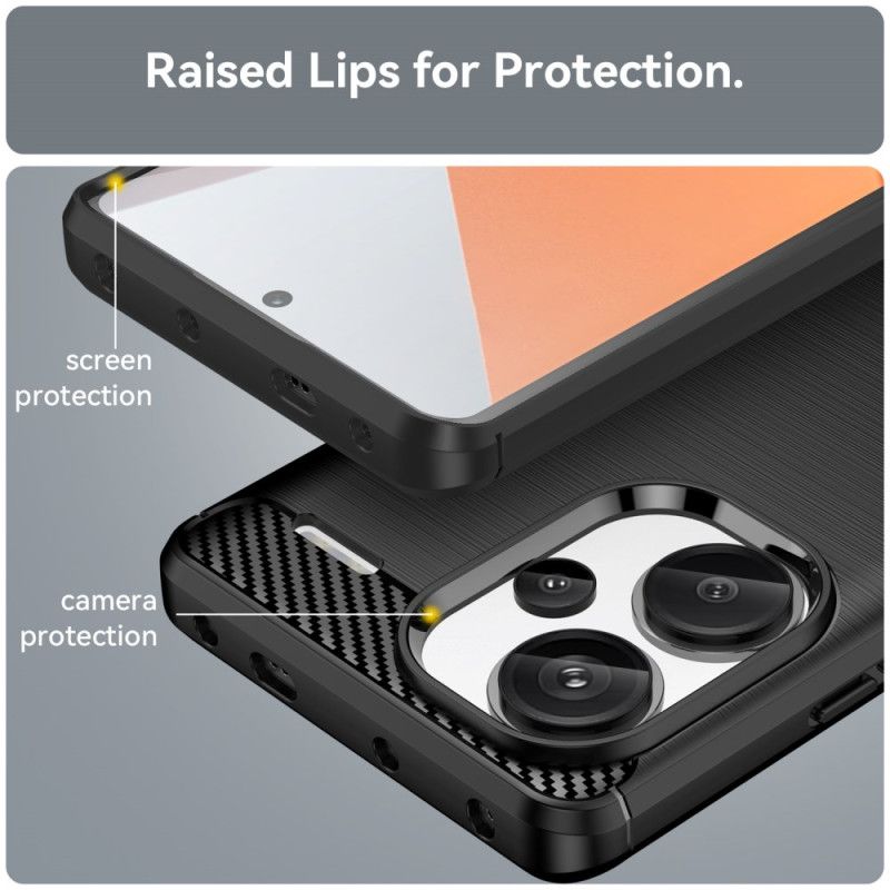 Case Hoesje Xiaomi Redmi Note 13 Pro Plus 5g Telefoonhoesje Geborstelde Koolstofvezel