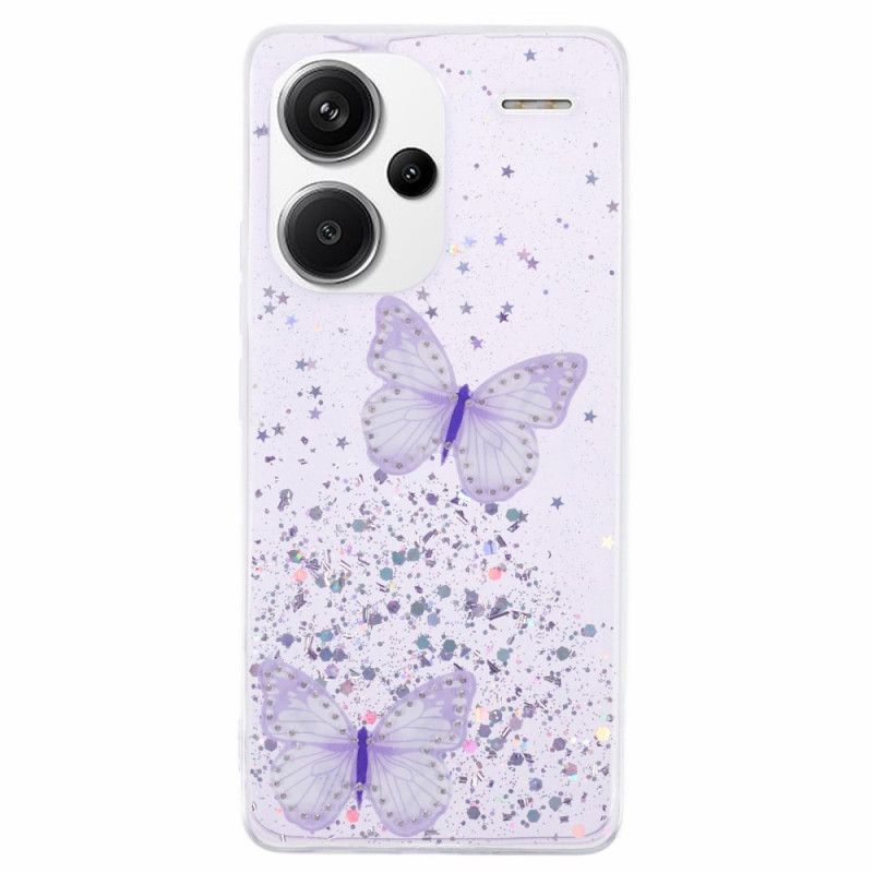 Case Hoesje Xiaomi Redmi Note 13 Pro Plus 5g Telefoonhoesje Glittervlinders