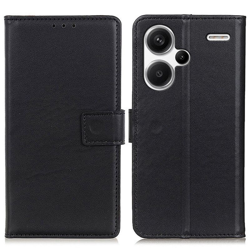 Flip Case Leren Xiaomi Redmi Note 13 Pro Plus 5g Eenvoudig Kunstleer