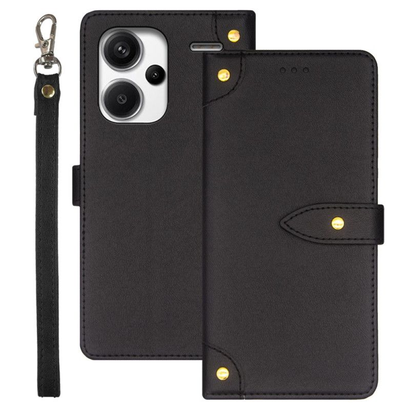 Flip Case Leren Xiaomi Redmi Note 13 Pro Plus 5g Idewei Decoratieve Klinknagels