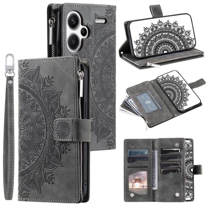 Leren Hoesje Voor Xiaomi Redmi Note 13 Pro Plus 5g Portemonnee Met Mandala-band