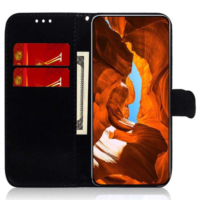 Leren Hoesje Xiaomi Redmi Note 13 Pro Plus 5g Disco-stijl Met Bandjes Bescherming Hoesje