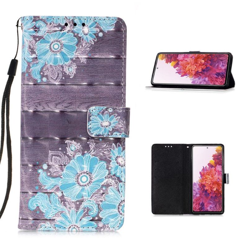 Bescherming Hoesje Samsung Galaxy S20 FE Telefoonhoesje Blauwe Bloemen