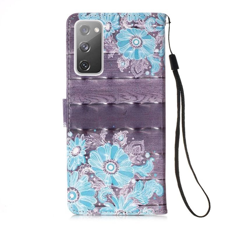 Bescherming Hoesje Samsung Galaxy S20 FE Telefoonhoesje Blauwe Bloemen