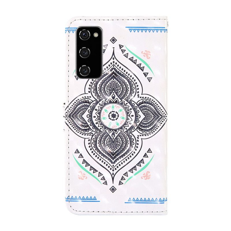 Bescherming Hoesje Samsung Galaxy S20 FE Telefoonhoesje Lichtvlekjes Mandala Met Riempje