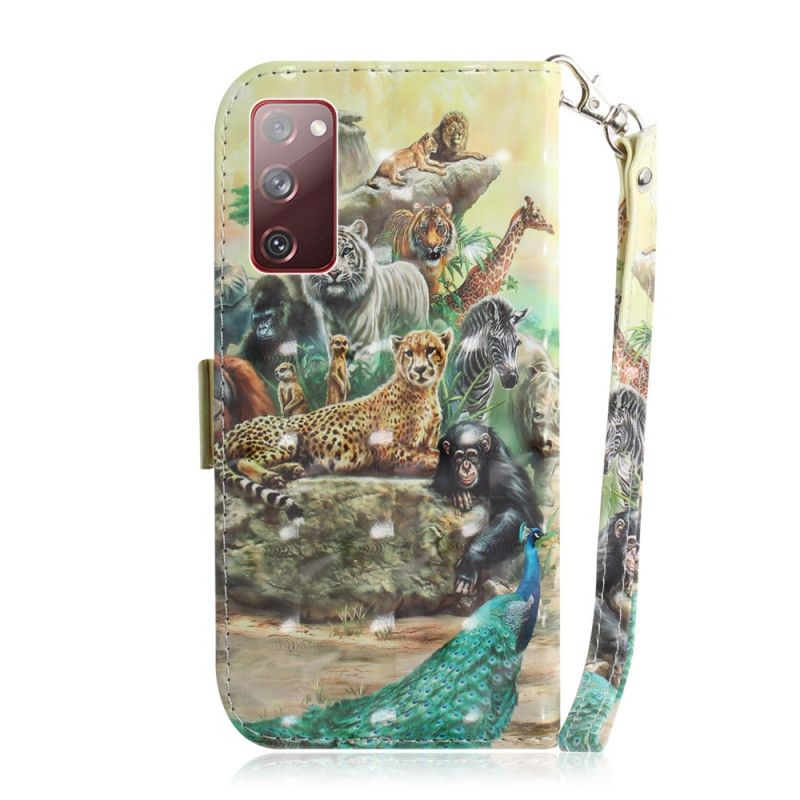 Bescherming Hoesje Samsung Galaxy S20 FE Telefoonhoesje String Safari Dieren